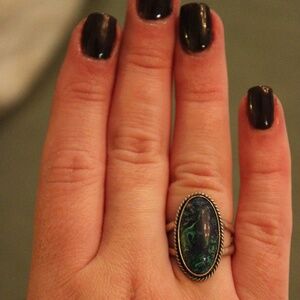 Vintage Silver Ring with Blue and Green Stone